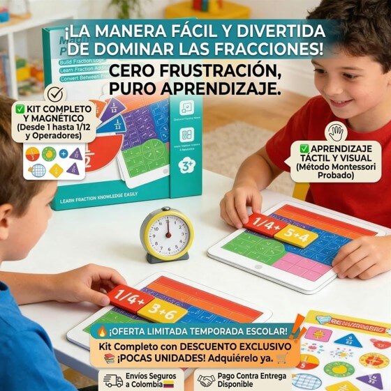 ¡Domina las Fracciones Jugando! El Libro Magnético que Transforma las Tareas en Diversión