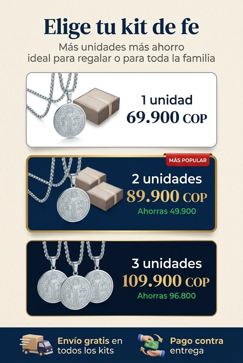 Kits y oferta Medalla San Benito